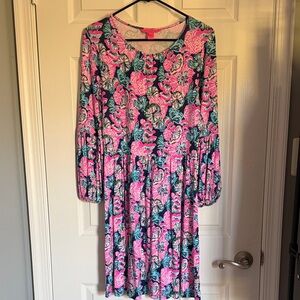 Lilly Pulitzer Pink and Green Floral Mini Dress
